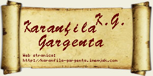 Karanfila Gargenta vizit kartica